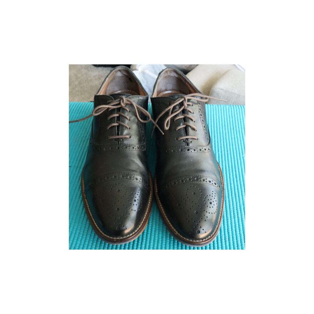 Johnston & Murphy Black Leather Cap Toe Oxford Dress Shoes Mens 9M Lace Up - Picture 8 of 8